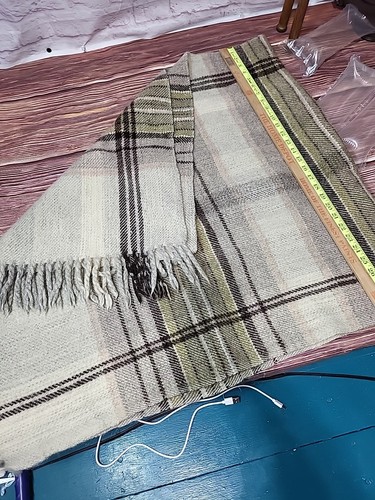 Vtg shetland wool scarf throw - wool,