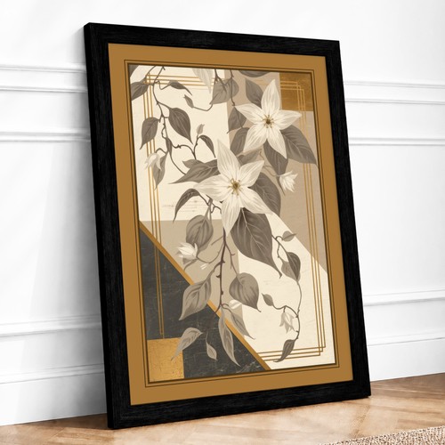 Framed clematis study - framed,