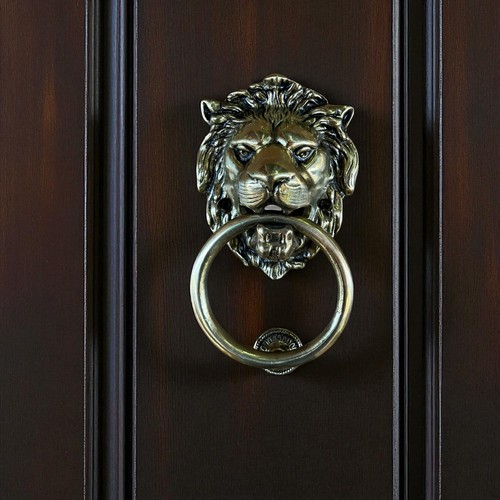 Solid brass lion - lion, knocker