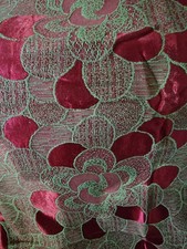 Vintage ART deco Style Furnishing Fabric /  Material Red