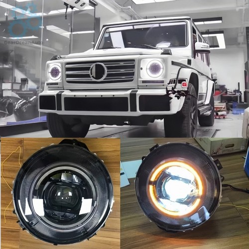 W463 black headlight pair - pair, for