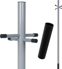 Washing Clothes Post, Heavy Duty Clothes Line Pole Post Galvanised 2.4M, Grey