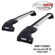 Thule WingBar Edge Silver Roof Bars for BMW 3 Series Saloon E90 05-12 Fixpoint