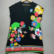 Zara Women Dress Large Short Cheongsam Japanese Asian Crane Oriental Floral