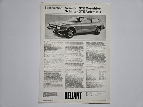 Reliant scimitar gte - reliant,