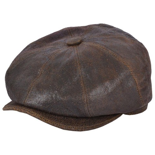 Piece leather newsboy cap - 8-piece,