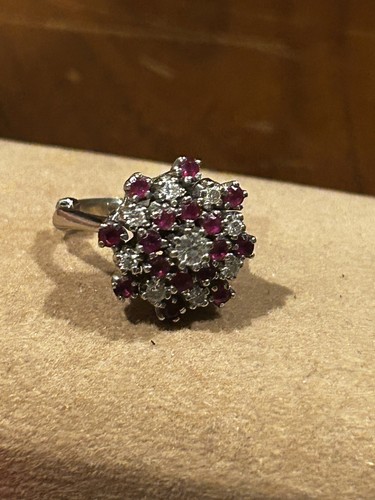 Vintage ruby diamond - , cluster