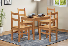 Corona Dining Table and 4 Chairs Budget Set Mexican Pine by Mercers Furniture®