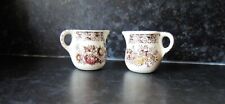 PAIR MASON'S IRONSTONE RED MANDALAY MINIATURE CREAM JUG