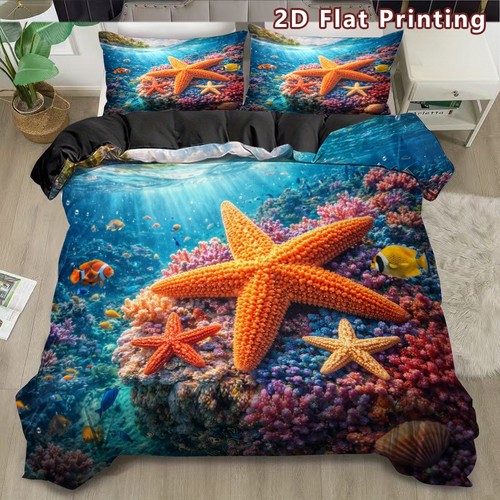 Coral sea starfish duvet - starfish, cover