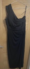 Coast Grecian One Shoulder Black Occasions Dress Size 18