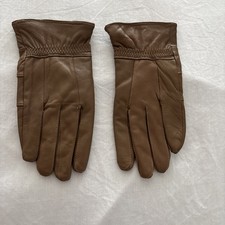 Real Leather Light Brown Gloves NEW
