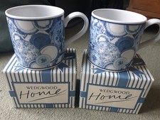 Wedgwood Home Pair of Fine Porcelaine Mugs. 9 cm Tall. New & Boxed.  Nice gift!