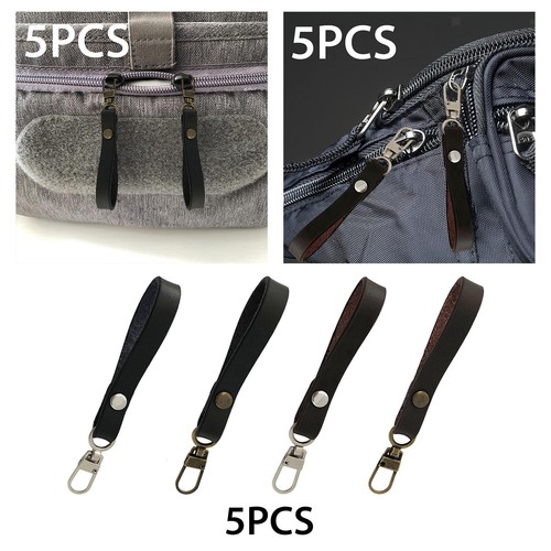 Zipper pulls faux leather - 5x,