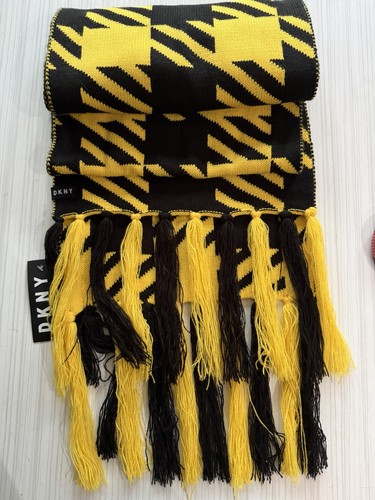Dkny yellow black scarf one - &black,