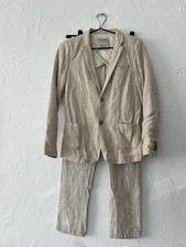 Zara Boys Jacket &pants Slim Fit Set Linen Tailored Button Up Size 11 Year 152cm