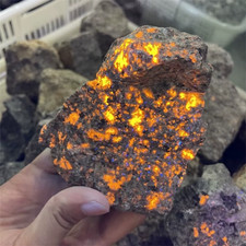 500G Natural American Yooperlites Flame Stones Fluorescent Stone Energy Reiki Sp