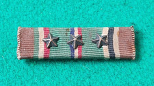 Vintage WW2 US Military Medal Ribbon Bar 3 star Europe Africa Middle East