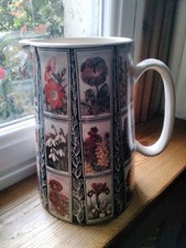 Antique / vintage large jug  flower pictures lovely condition made in England 