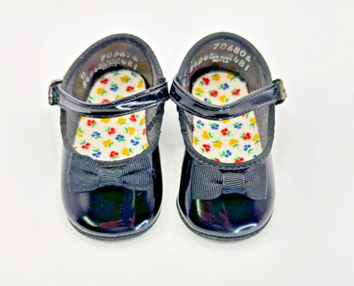 Vtg 1950 girls black patent - girls,