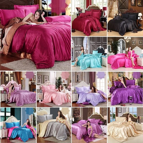 4pcs satin silk duvet quilt - silk,