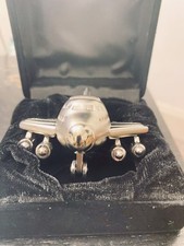 XMAS GIFT Aeroplane Imperial Desk Clock,Solid Brass Paperweight Lux gift Box