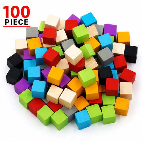 100 wooden cube - cube, 10mm