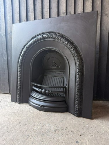 Cast iron arched fireplace - iron,