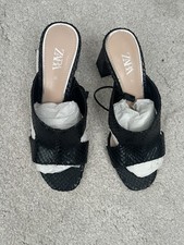 Zara Black Slip On Sandals
