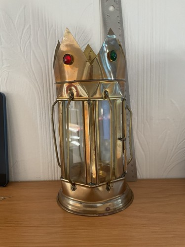 Vintage brass lantern candle - brass,