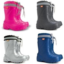 Children Wellington Boots Thermal Boys Girls Snow Rain Outdoor -20C Reflective