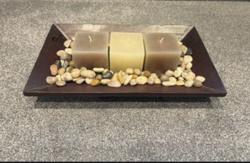Set square wax candles - set,