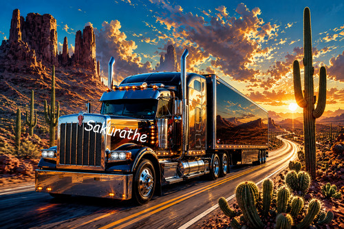Arizona desert truck poster - truck,