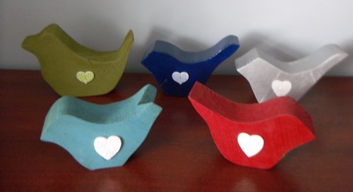 Chunky colourful wooden - colourful, birds