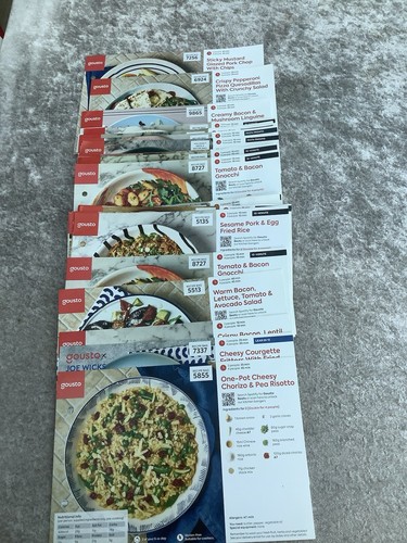 Gousto recipe cards - gousto, mainly