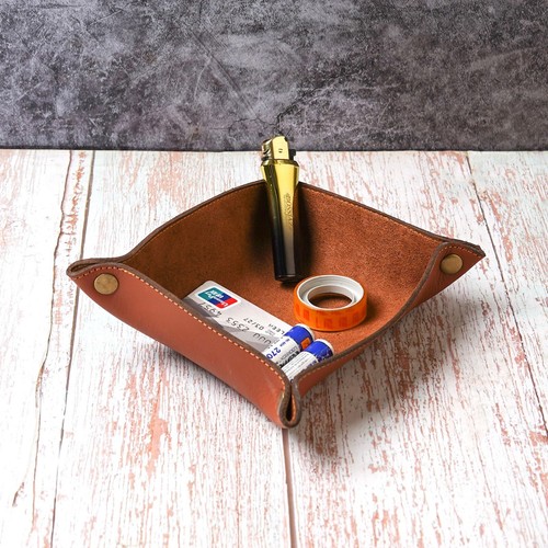 Leather catchall coin valet - leather,