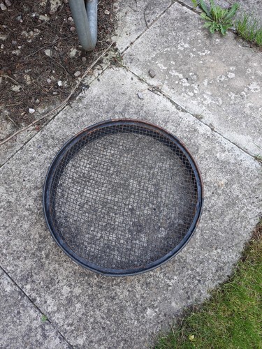 Vintage metal garden sieve - vintage,