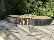 British Army 37 Pattern WW2 Type Webbing Belt Orig. Black Blanco/paint 40” Max