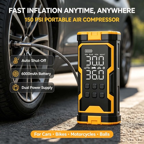 Car tyre inflator - car, cordless