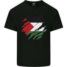 Torn Palestine Flag Palestinian Day Football Kids T-Shirt Childrens