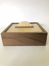 Handmade Solid American Black Walnut Jewellery Box With Ripple Maple Veneered Li
