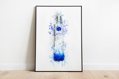 Watercolour splash blue vodke - watercolour,