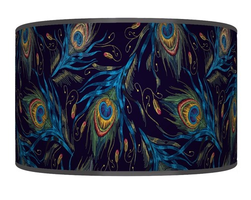 Peacock feathers navy blue - feathers,