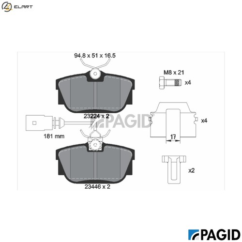 Brake pad set - pad,