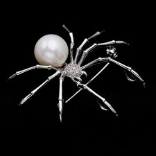 Beautiful Antique Stylish Vintage Chic Silver Spider Brooch Animal PIN Jewellery