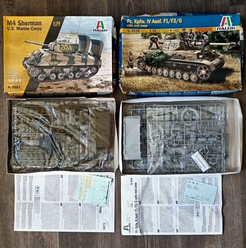 Italeri sherman panzer iv - sherman, +