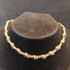 Corocraft Gold Tone And Faux Pearl Necklace 40in (29)