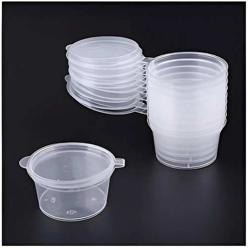 Plastic portion pots hinged - 50,