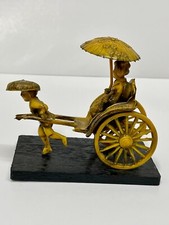 Vtg Asian Man Pulling Rickshaw