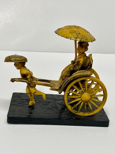 Vtg asian man pulling - asian, rickshaw